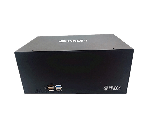 Front View of the PINE64 NAS Case for the ROCKPro64