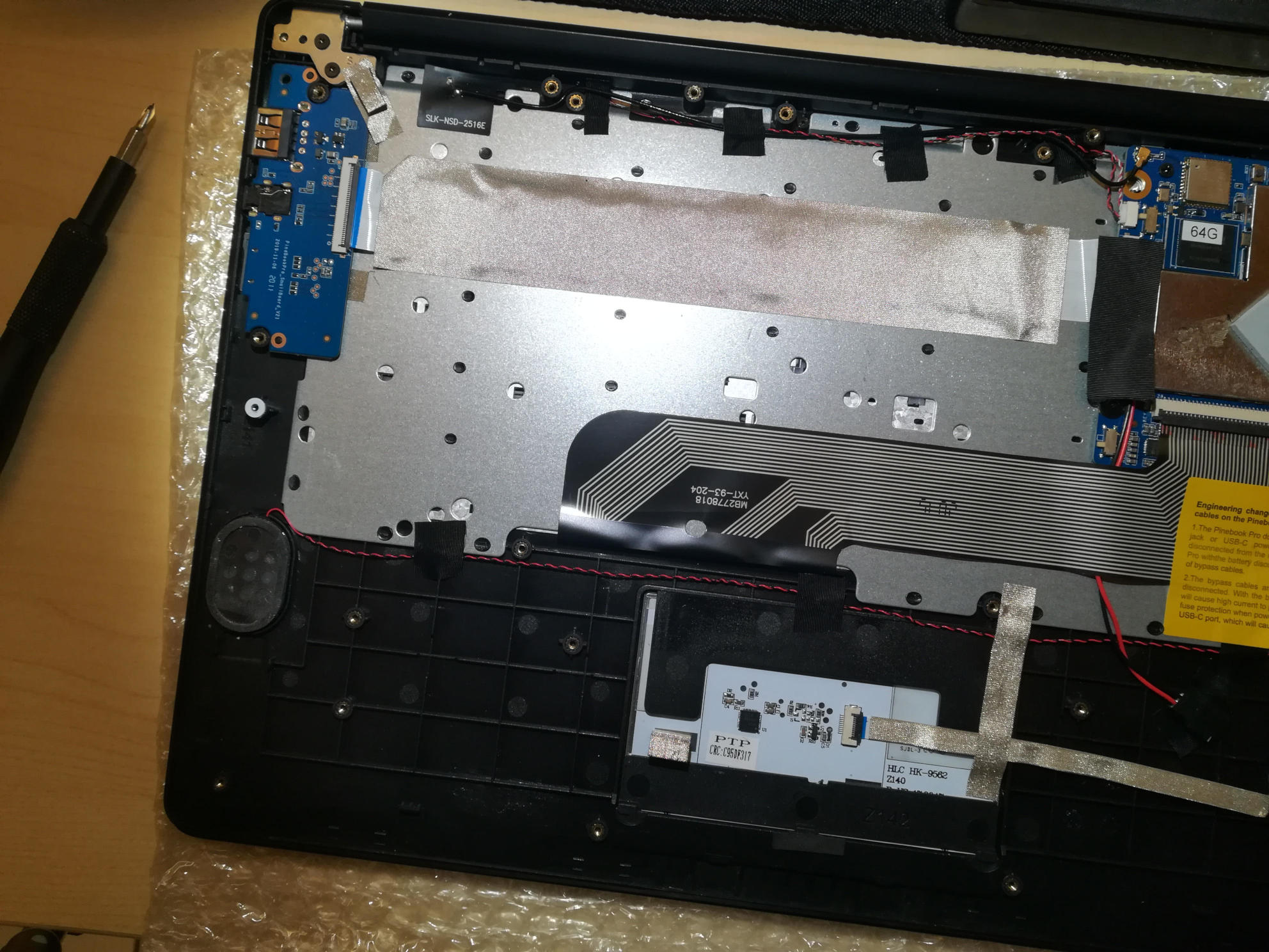 Pinebook Pro new keyboard zoom daughterboard