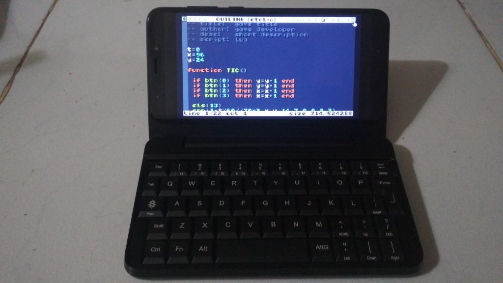 Tic-80 on the PinePhone